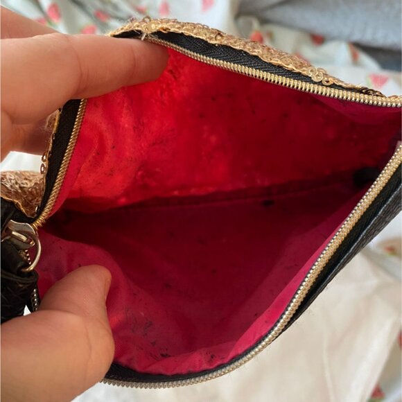 ⭐ 3/$15 Ipsy Makeup Bag Bundle Lot Tropical Green Leaf White Striped Gold Sequin - Picture 6 of 8